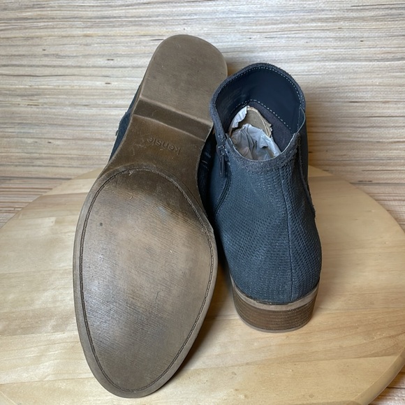 KENSIE Gerona Perforated Suede Ankle Booties, Dark Gray, US 10 - Picture 8 of 10